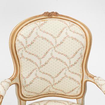 A matched pair of Rococo armchairs, 18th Century.
