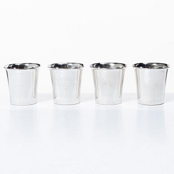 Four silver cups, Ray Urban, Stockholm 1956.