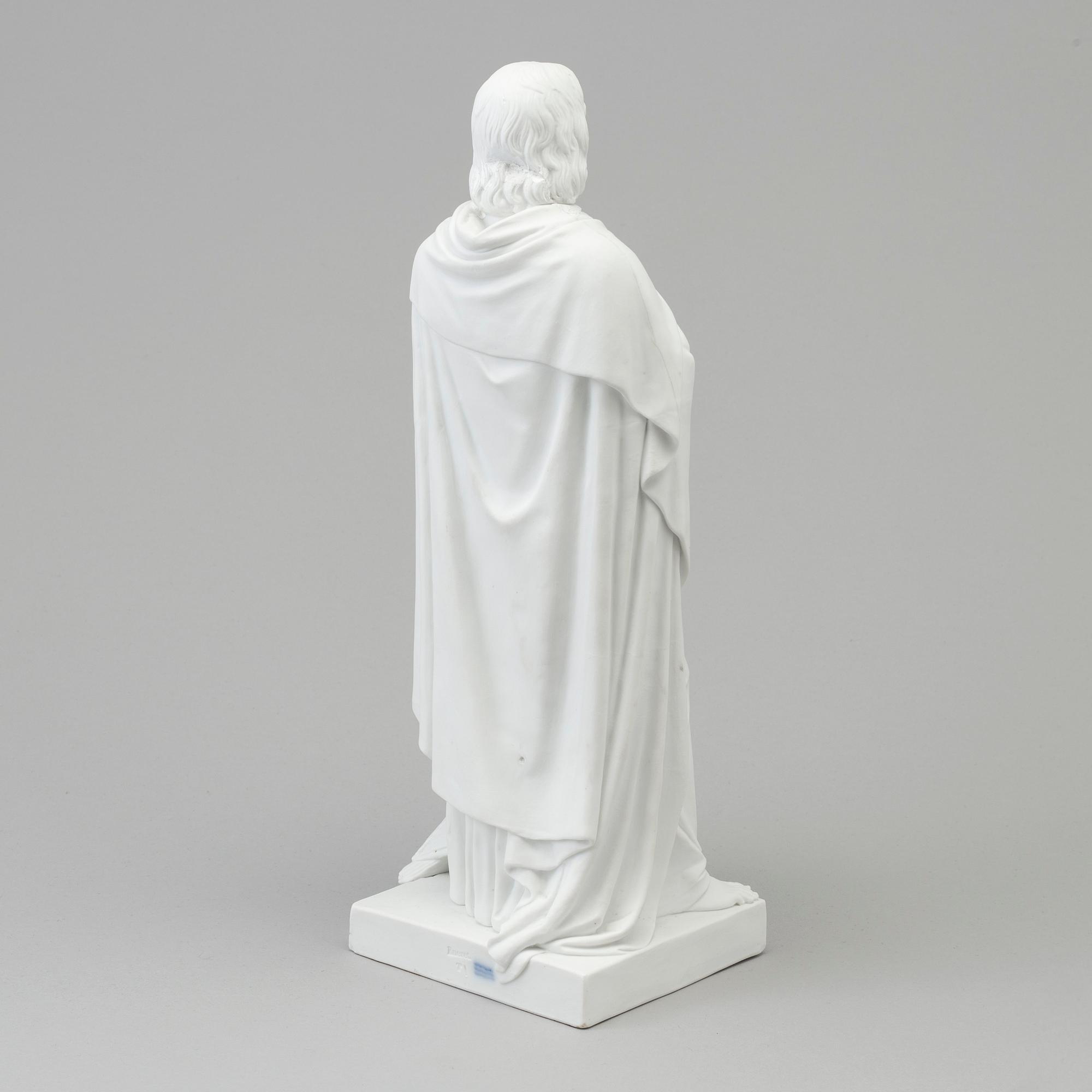 A bisquit figure of 'the Apostle Johannes' after Bertel Thorvaldsen, Royal Copenhagen, Denmark, 19th Century.