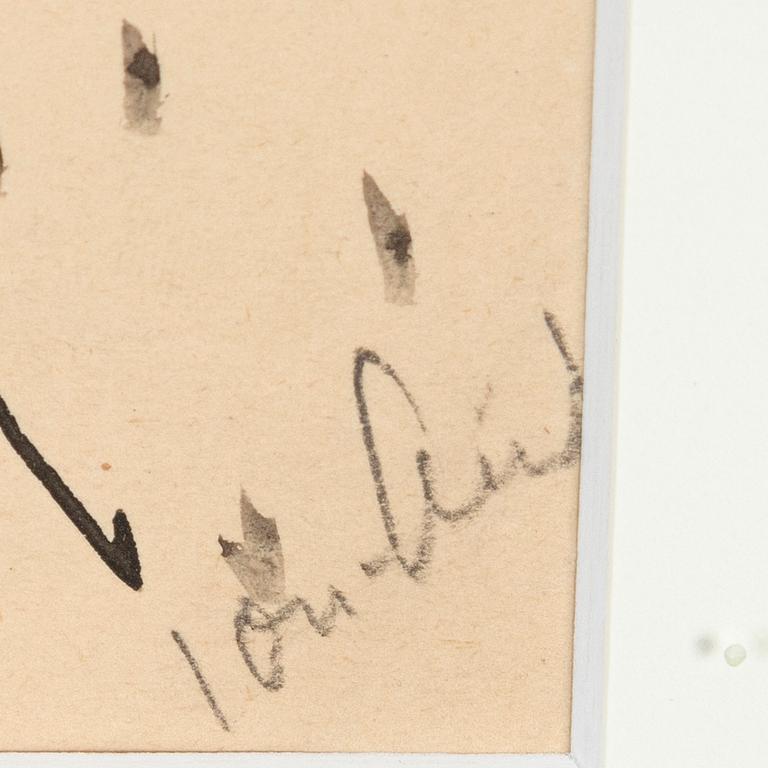 John Jon-And, tuschteckning på papper, signerad.