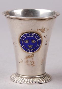 PARTI SILVER, 3 delar, samt SOCKERSKÅL, nysilver.