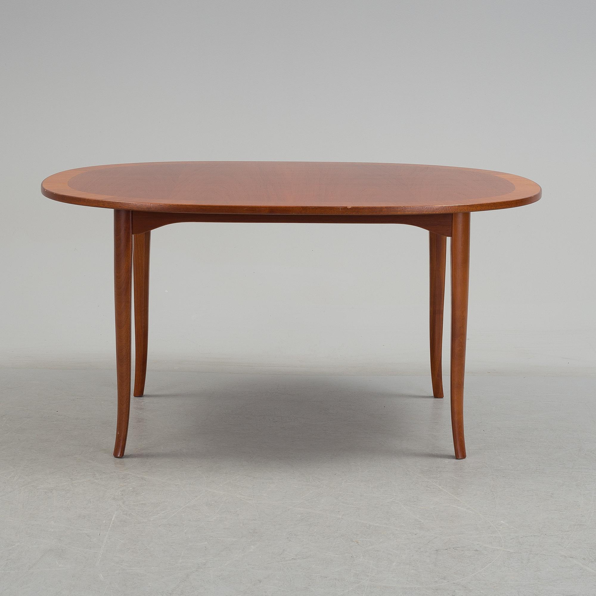 An 'Ovalen' coffee table designed by Carl Malmsten for Carl Löfving & Söner, Tibro, Sweden.