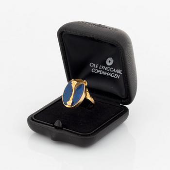 A Lapponia ring design Björn Weckström in 18K gold set with an opal.