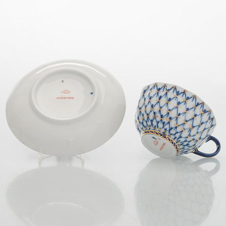 Teservis, 9 delar, "Cobalt Net", Lomonosov, Sovjetunionen.