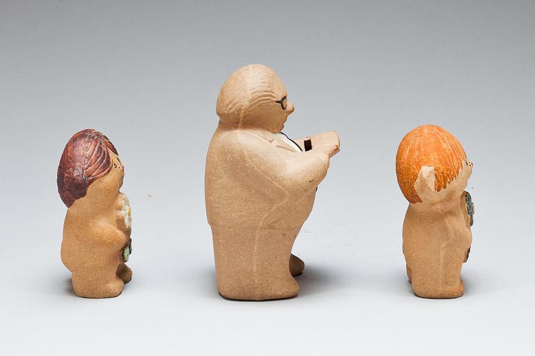 FIGURINER, 3 st, stengods, Lisa Larson, Gustavsberg.
