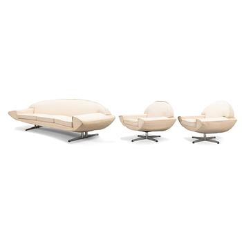 Johannes Andersen, Three-piece 1960's/70's 'Capri' sofa suite for Trensum Möbelfabrik.