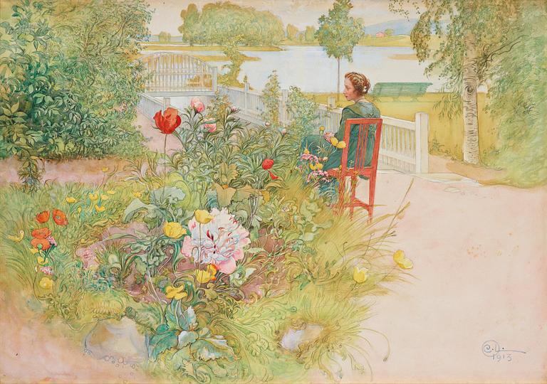 Carl Larsson, "Sommar i Sundborn" / "Flicka i trädgård".