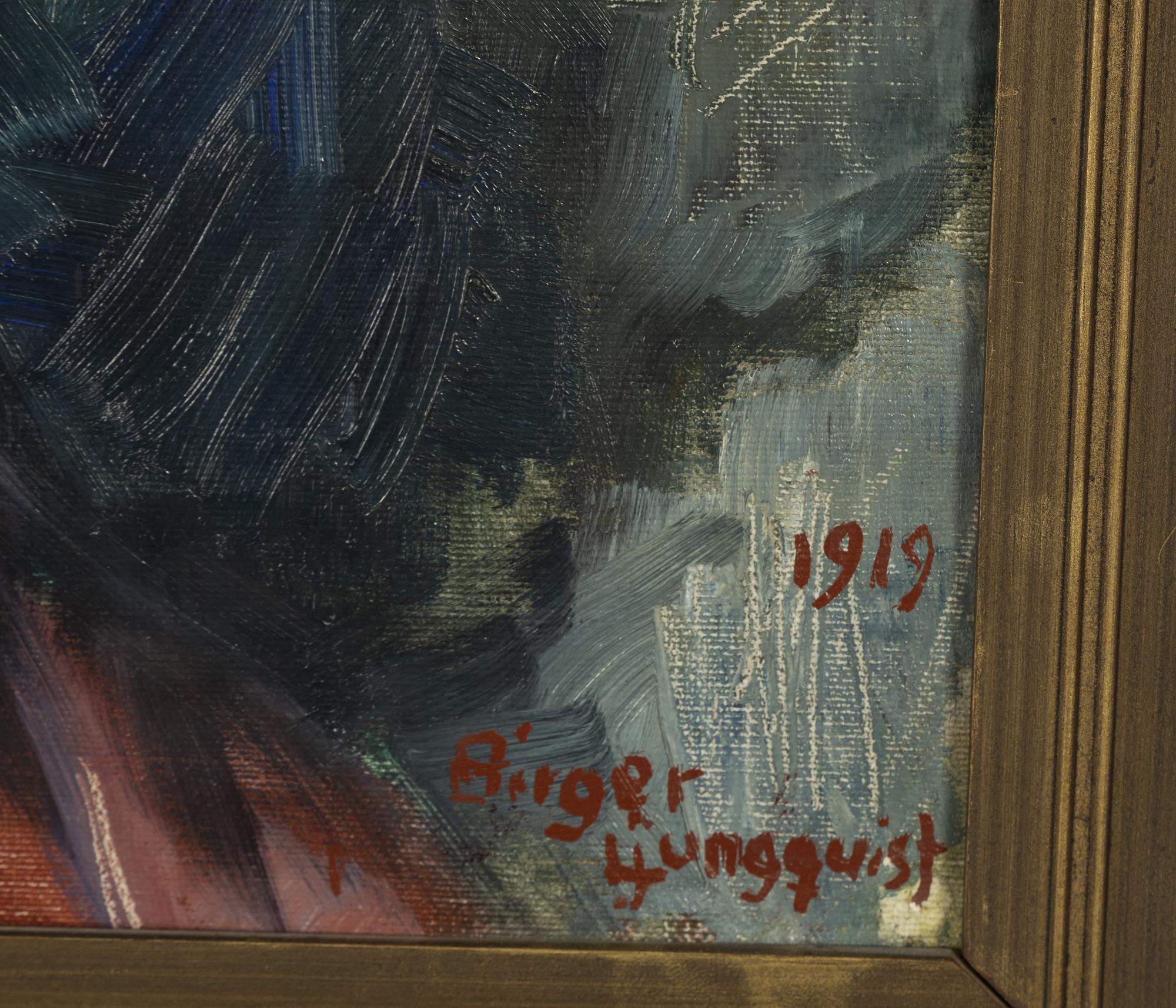 Birger Ljungquist, oil on canvas/papaer-panel, signed and dated 1919.