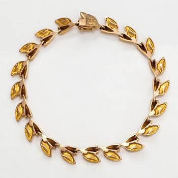 Björn Weckström, "Rolling waves", a 14K gold bracelet. Lapponia 1972.