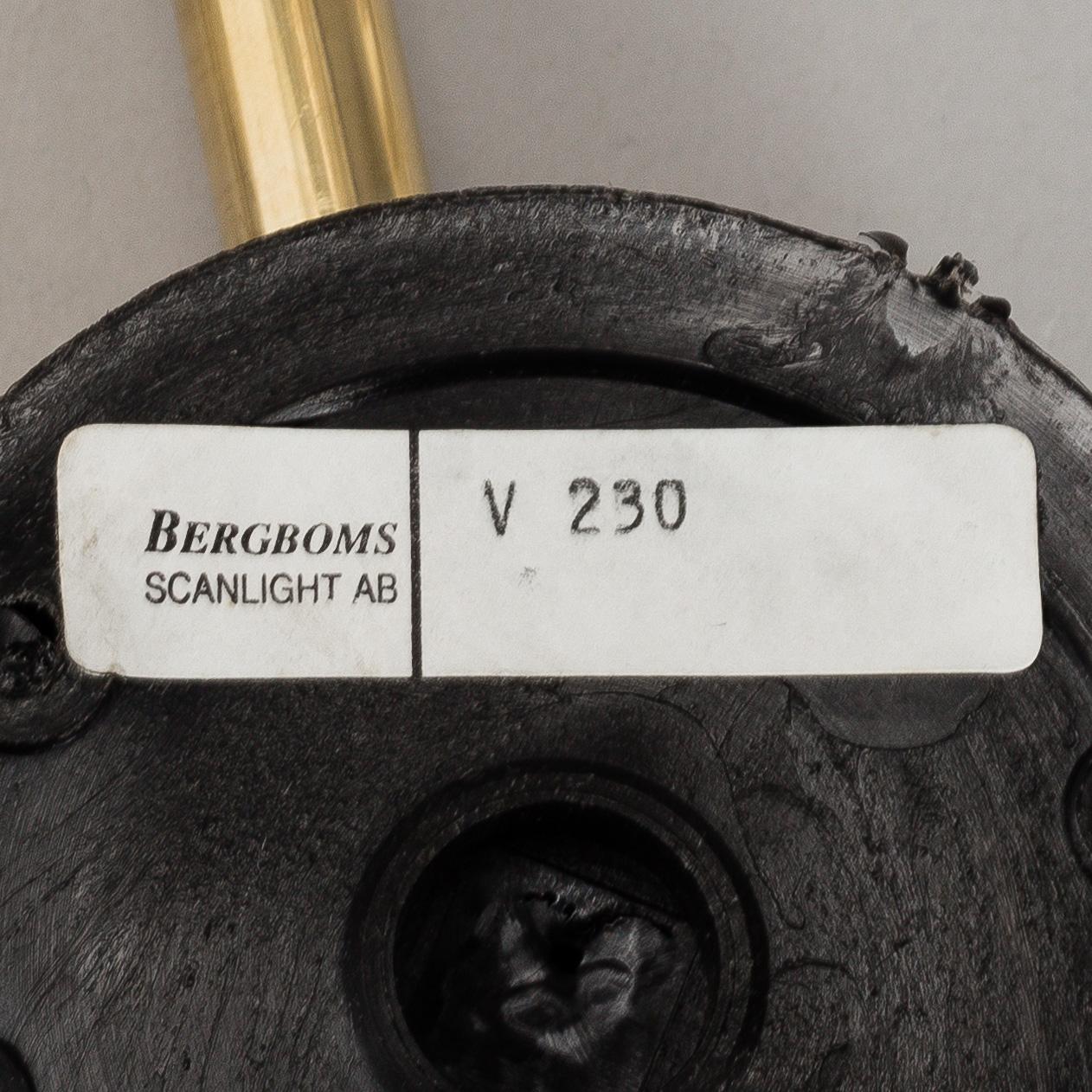 A pair of brass wall lights by Bergboms.