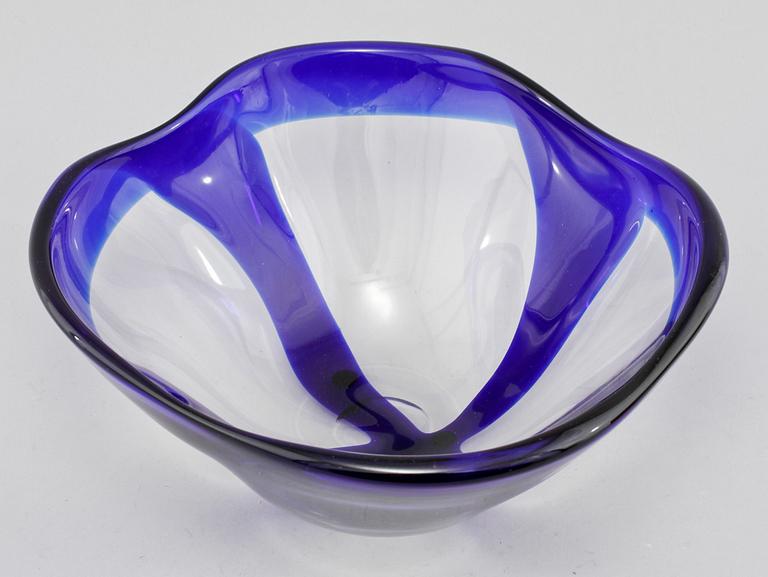 SKÅL, glas, Bertil Vallien, Kosta Boda Åfors, signerad,  1900-talets sista kvartal.