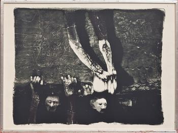 ROJ FRIBERG, litografi, monogramsignerad, provtryck. Daterad -78.