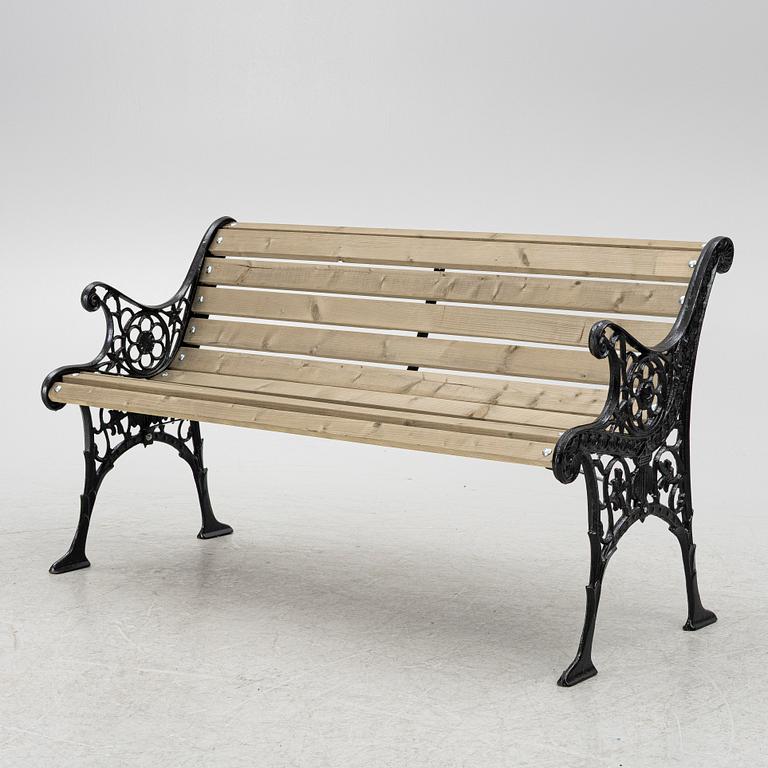 A 20th century garden bench.