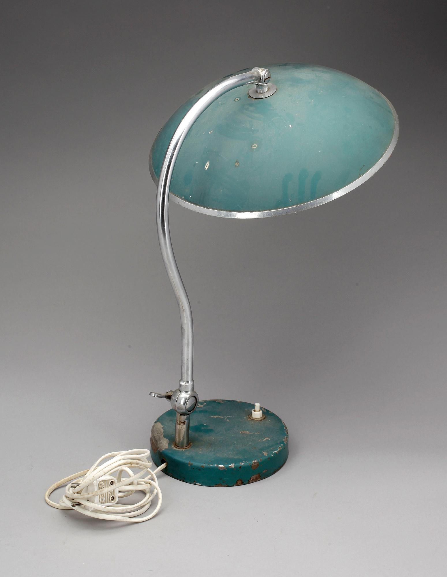 BORDSLAMPA, metall, 1940-tal.