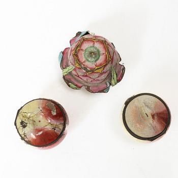 Three enamel boxes, China, 19th-20th century.