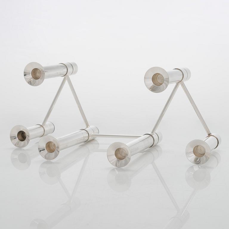 Tapio Wirkkala, a 'Nonstop' silver candelabrum, TW 432, numbered 74/90, for Kultakeskus, Hämeenlinna 2007.