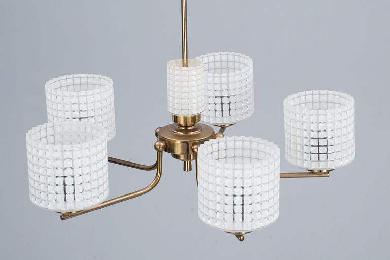 TAKLAMPA, möjligen Carl Fagerlund, Orrefors. 1950-tal.