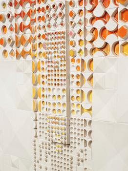 Rut Bryk, a stoneware wall relief, Arabia, Finland 1970's.