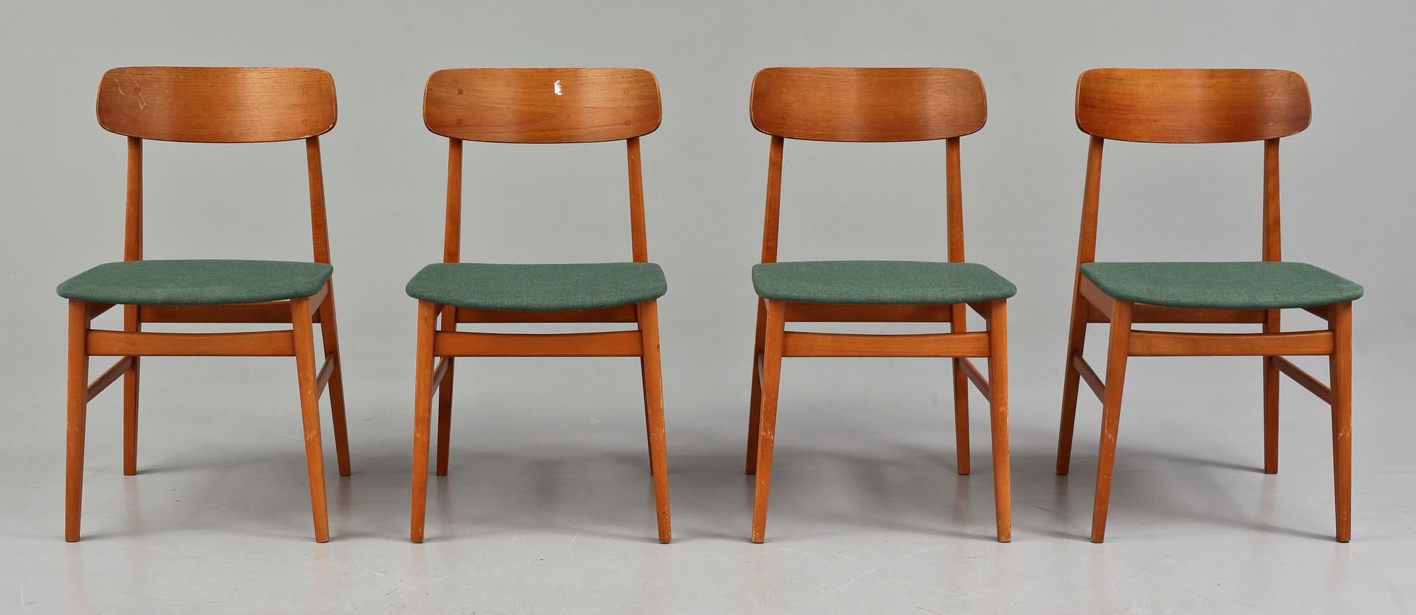 MATBORD samt STOLAR, 4 st, 1900-talets mitt.