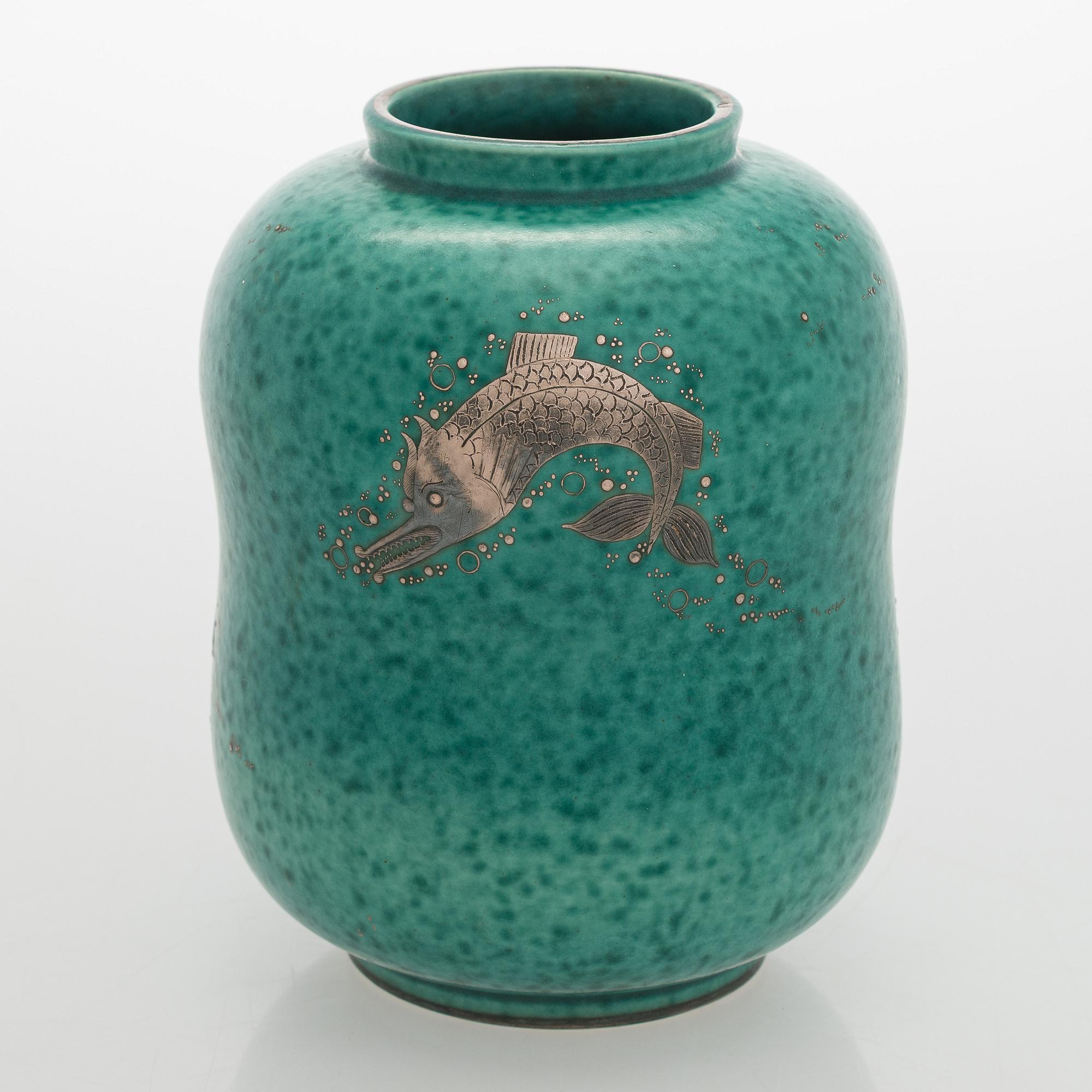 Wilhelm Kåge, a ceramic vase, "Argenta", Gustavsberg 1935.