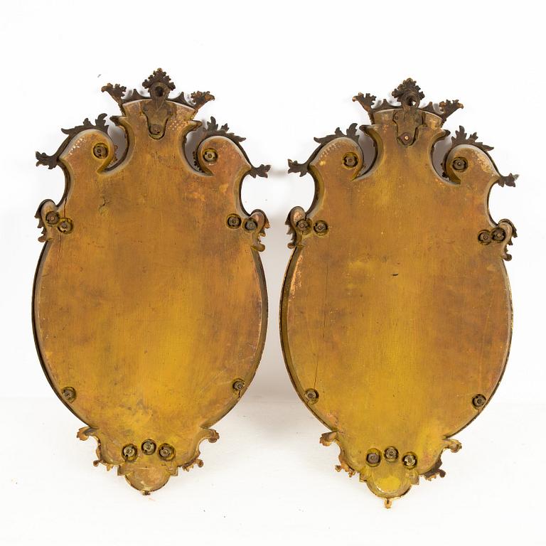 Spegellampetter, ett par, Frankrike, Louis XIV-stil, 1800-tal, efter förlaga av Daniel Marot (1661-1752).