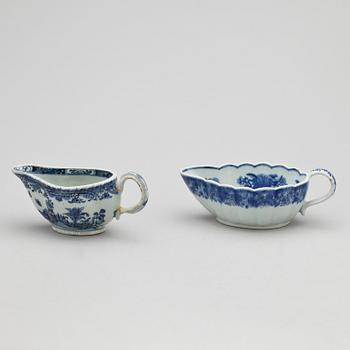 SÅSSNIPOR 2 st, kompaniporslin, 1700-tal. Kina.