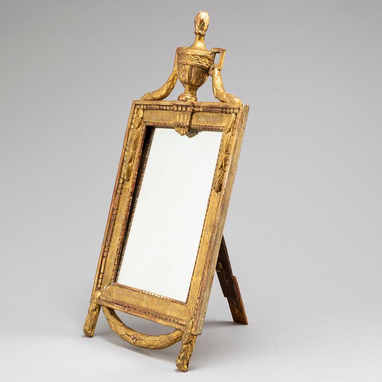 A Swedish Gustavian table mirror, late 18th century.