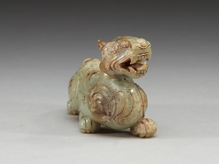 An archaistic nephrite Qilin, presumably late Qing dynasty (1644-1912).