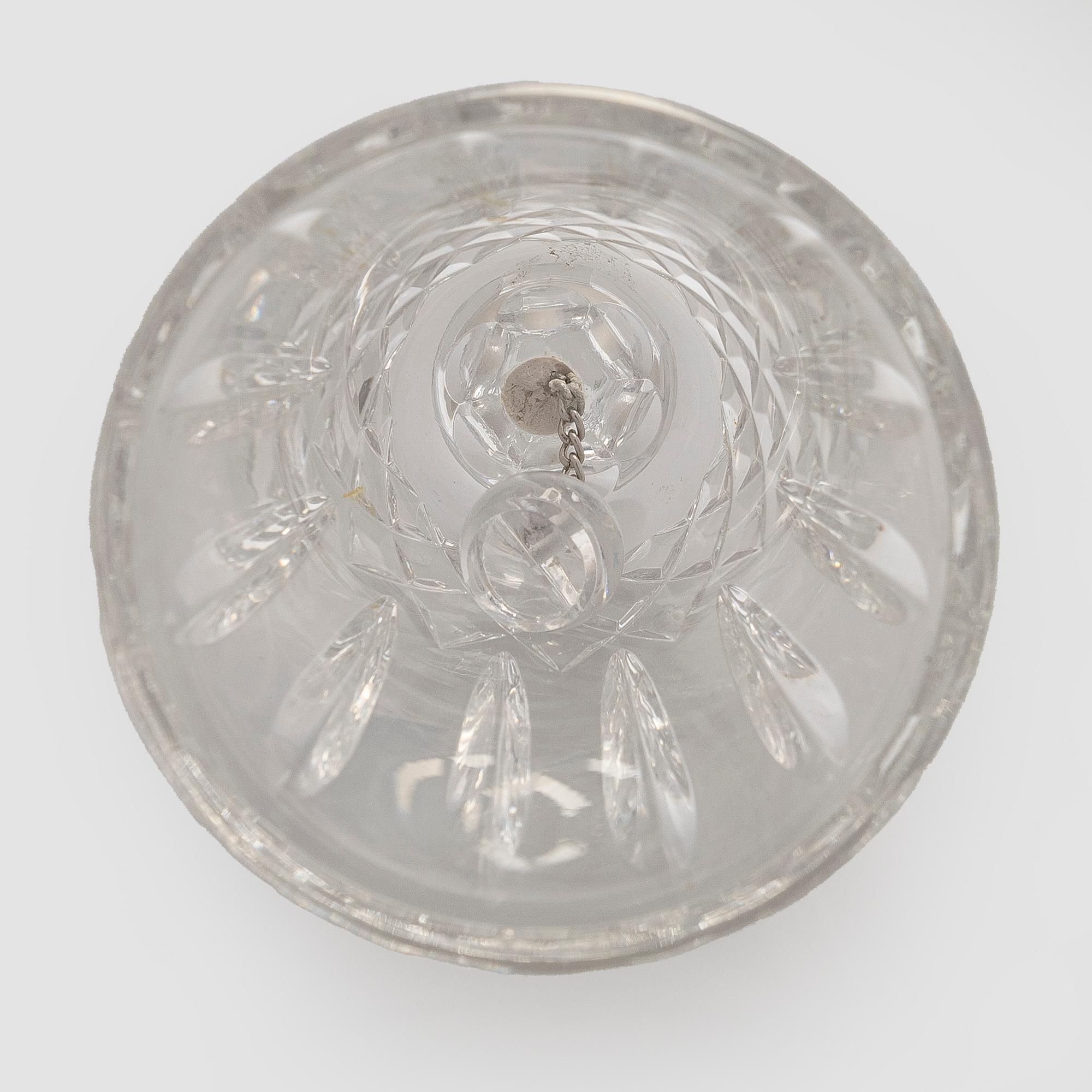 A set of 13 dessert bowls / champagne glasses, Waterford. and a table clock.