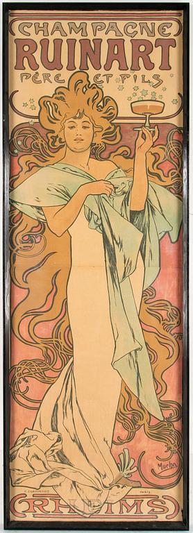 ALPHONSE MUCHA, a lithographic Art Nouveau poster, F. Champenois, Paris France, circa 1900.