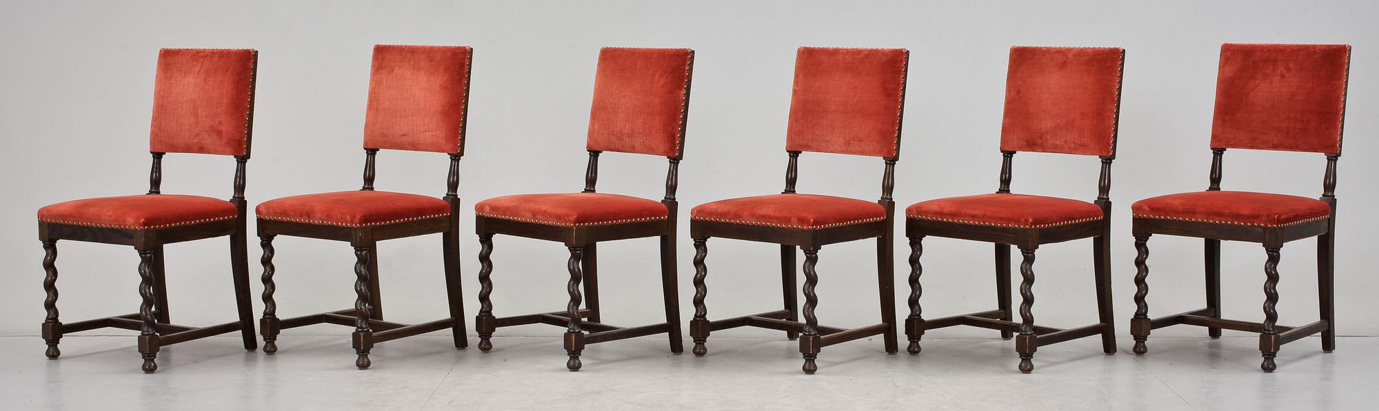 MATSALSGRUPP, 8 delar, barockstil, 1900-tal.