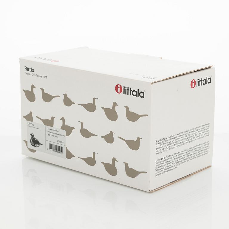 Oiva Toikka, A glass bird 'Pine grossbeak female' Unique Days spring 2006, signed O. Toikka Nuutajärvi.