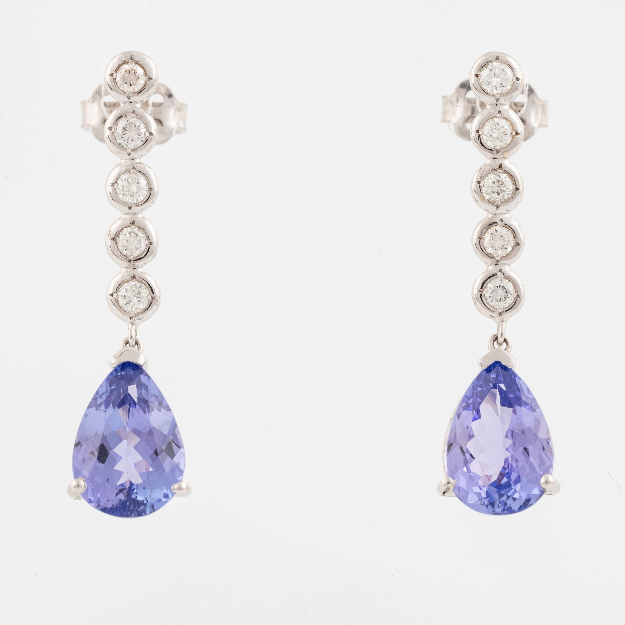 Tanzanite and diamond earrings.