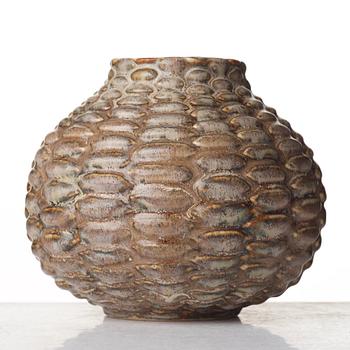 Axel Salto, a stoneware "budding style" stoneware vase, Denmark, dated 2/8 1933.