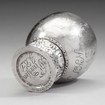 A Norwegian 17th century silver roemer, mark of  Jochum Hansen Fendt (Skien c 1682 - 1711).