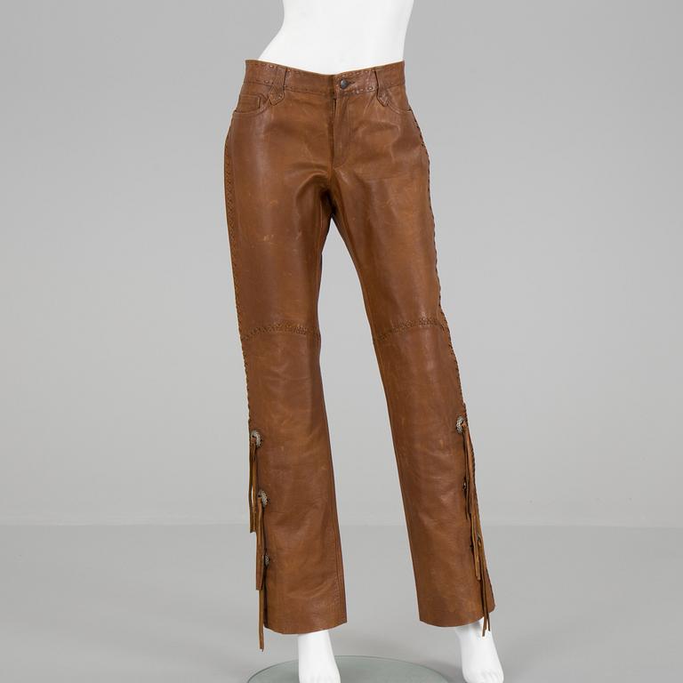 A leather pants by Ralph Lauren, in size 10.