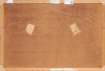 GERTRUD WIESELGREN, olja på duk uppklistrad på pannå. Signerad.