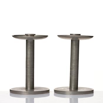 Björn Trägårdh, a pair of pewter candlesticks, Svenskt Tenn, Stockholm 1932.