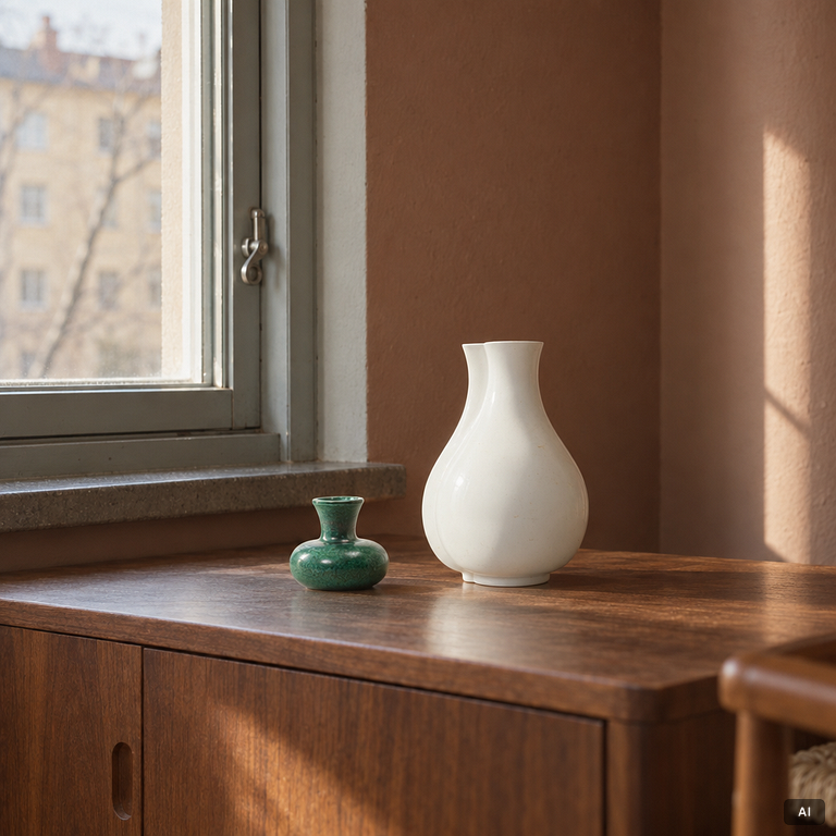Wilhelm Kåge, 2 stoneware vases, Gustavsberg.