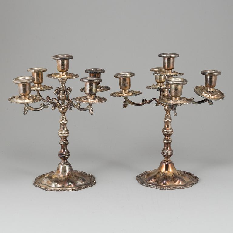 A pair of sterling candelabra, Marked Mexico. Rococo style.