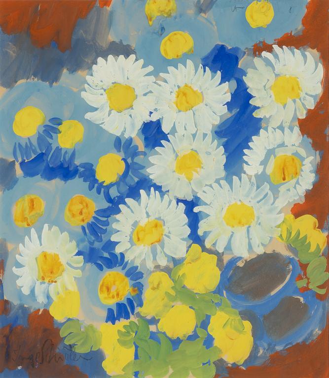 Inge Schiöler, Still life with dasies.