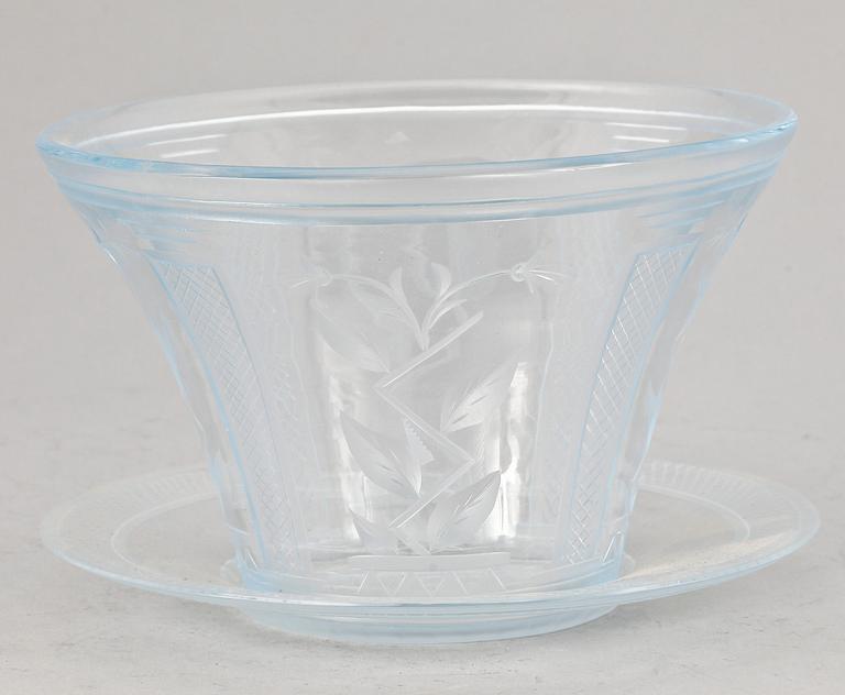 SKÅL PÅ FAT, glas. Simon Gate, Orrefors.