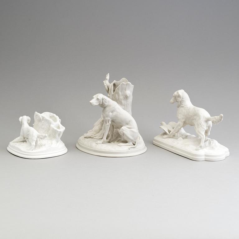 THREE PARIAN GROUPS, Gustafsberg, ca 1900.