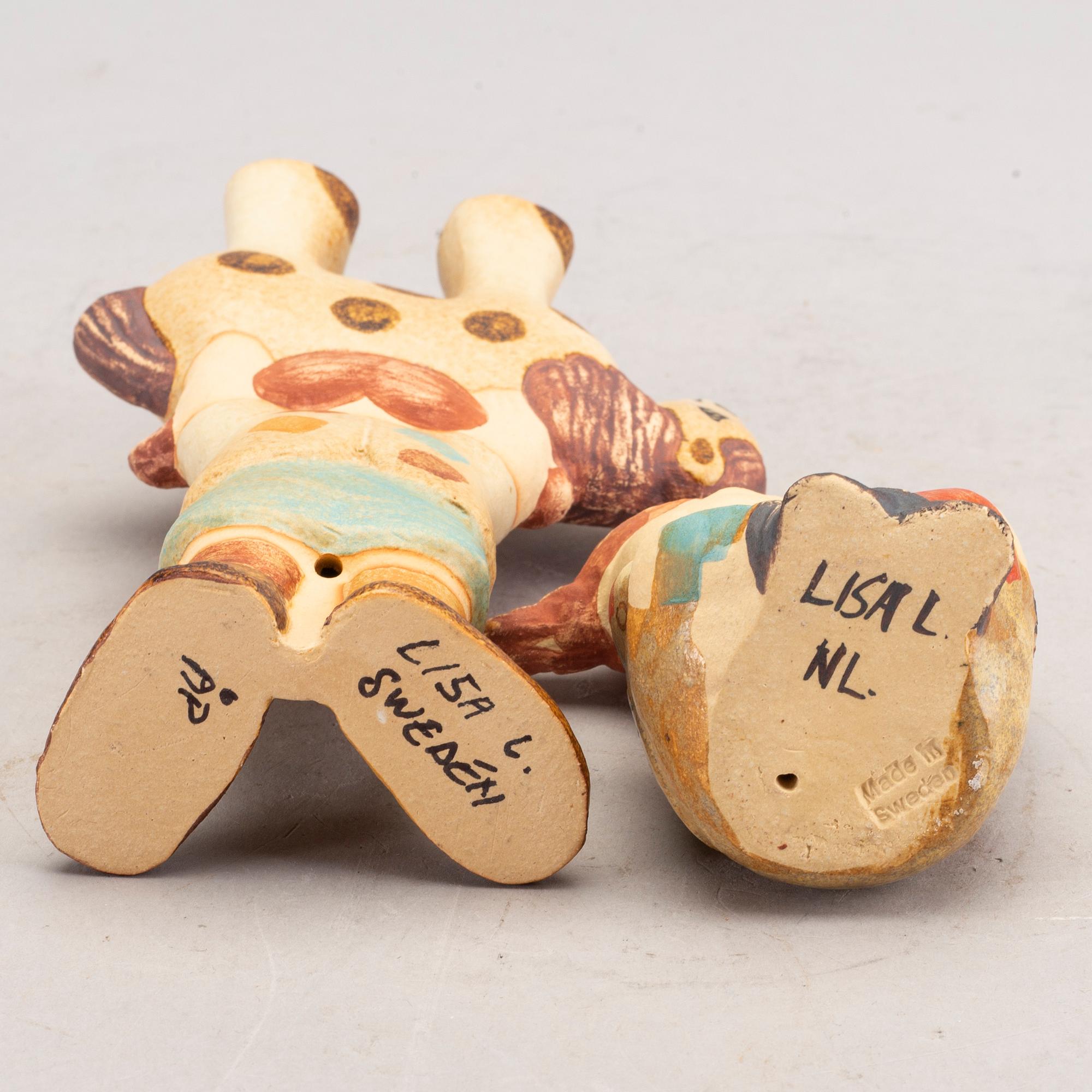 Lisa Larson, figurer 2 st lergods.