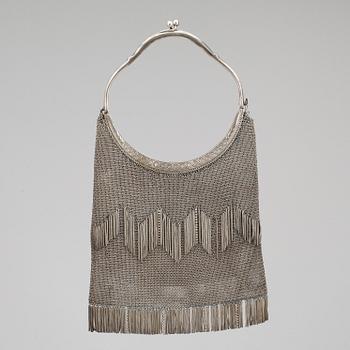 AFTONVÄSKA, nysilver, 1920/30-tal, otydligt stämpelmärkt.