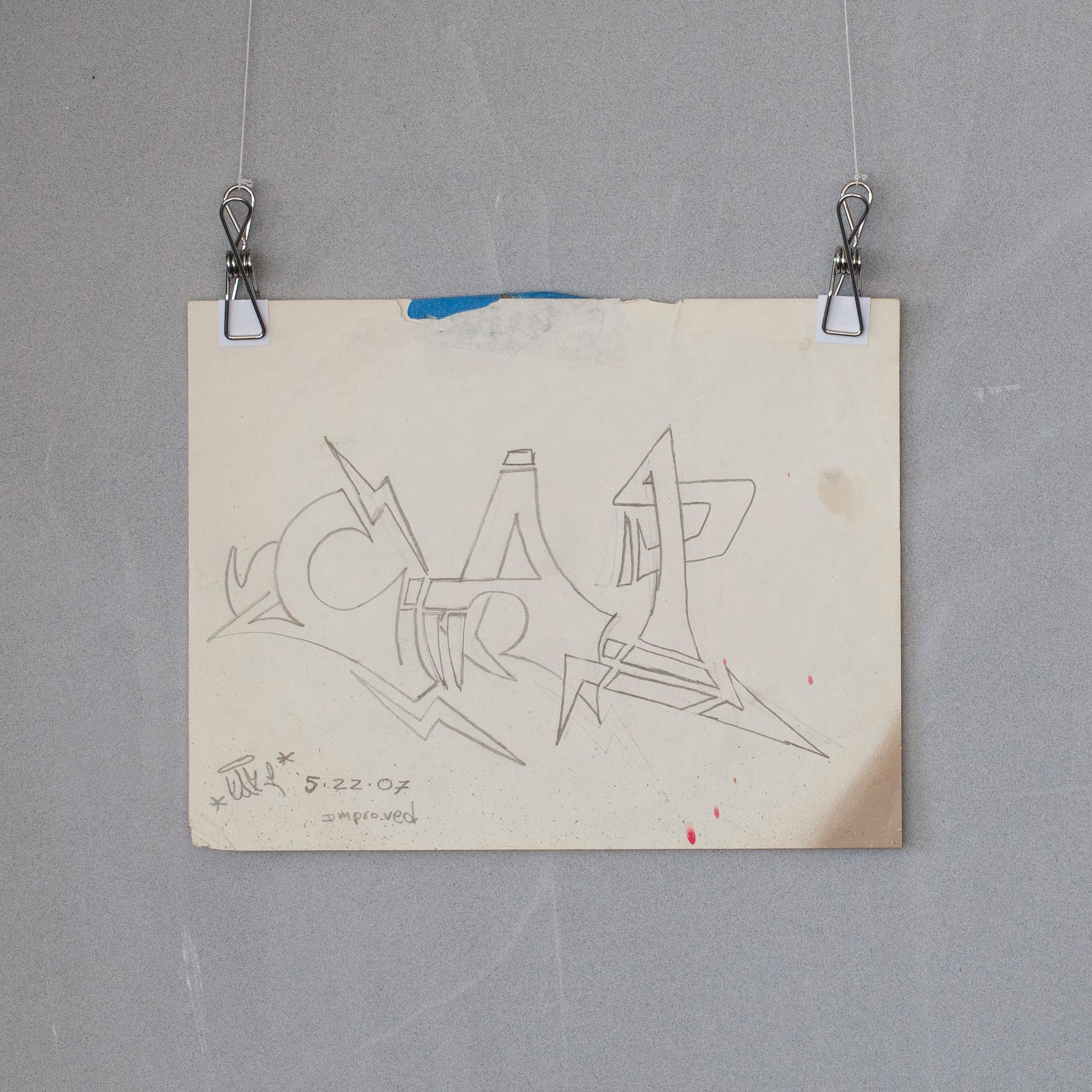 "CAP", ROBERT KARDASH, blyertsteckning, signerad och daterad 2007.05.22.
