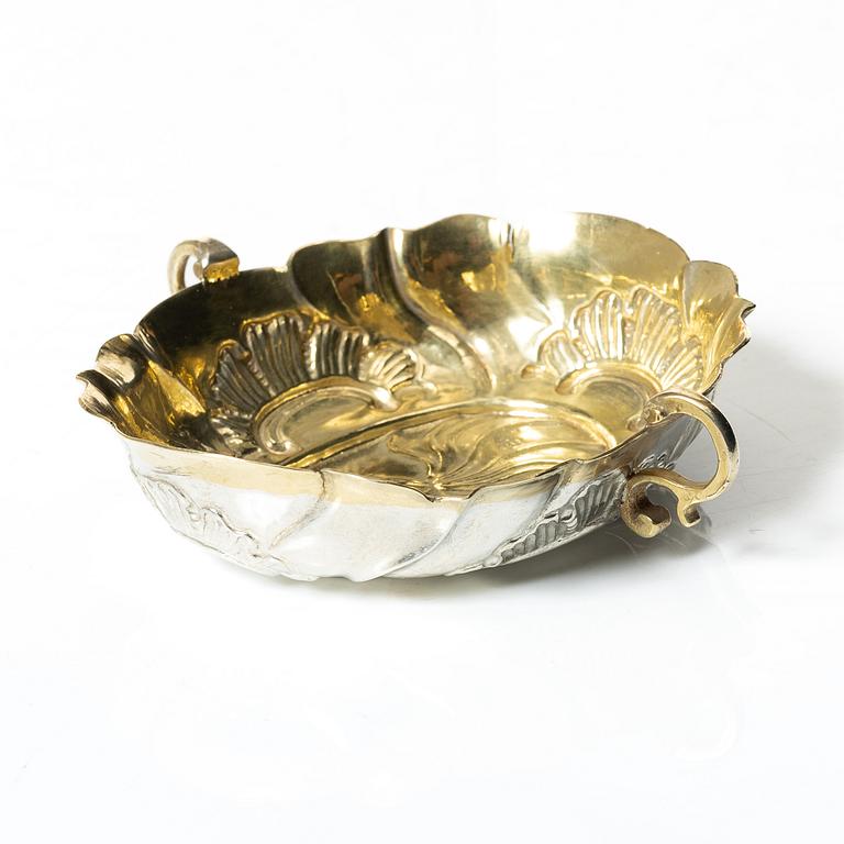 A Nuremberg silver "Weinprobier-Schale", mark of  Georg Andreas Brenner, active 1748-71.