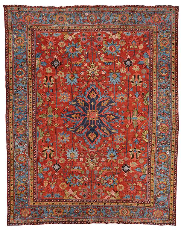 A carpet, an antique/semi-antique Heriz, ca 352 x 275 cm.