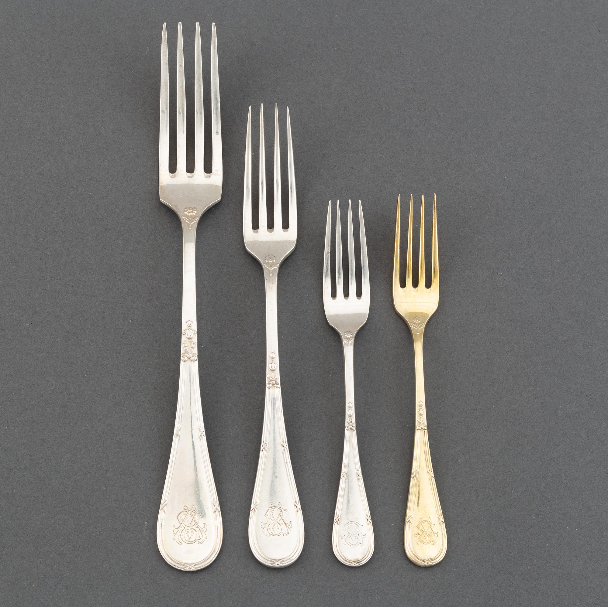 A Swedish silver cutlery service, model 'Rosen', incl CG Hallberg, K Anderson, Stockholm. (272 pieces).