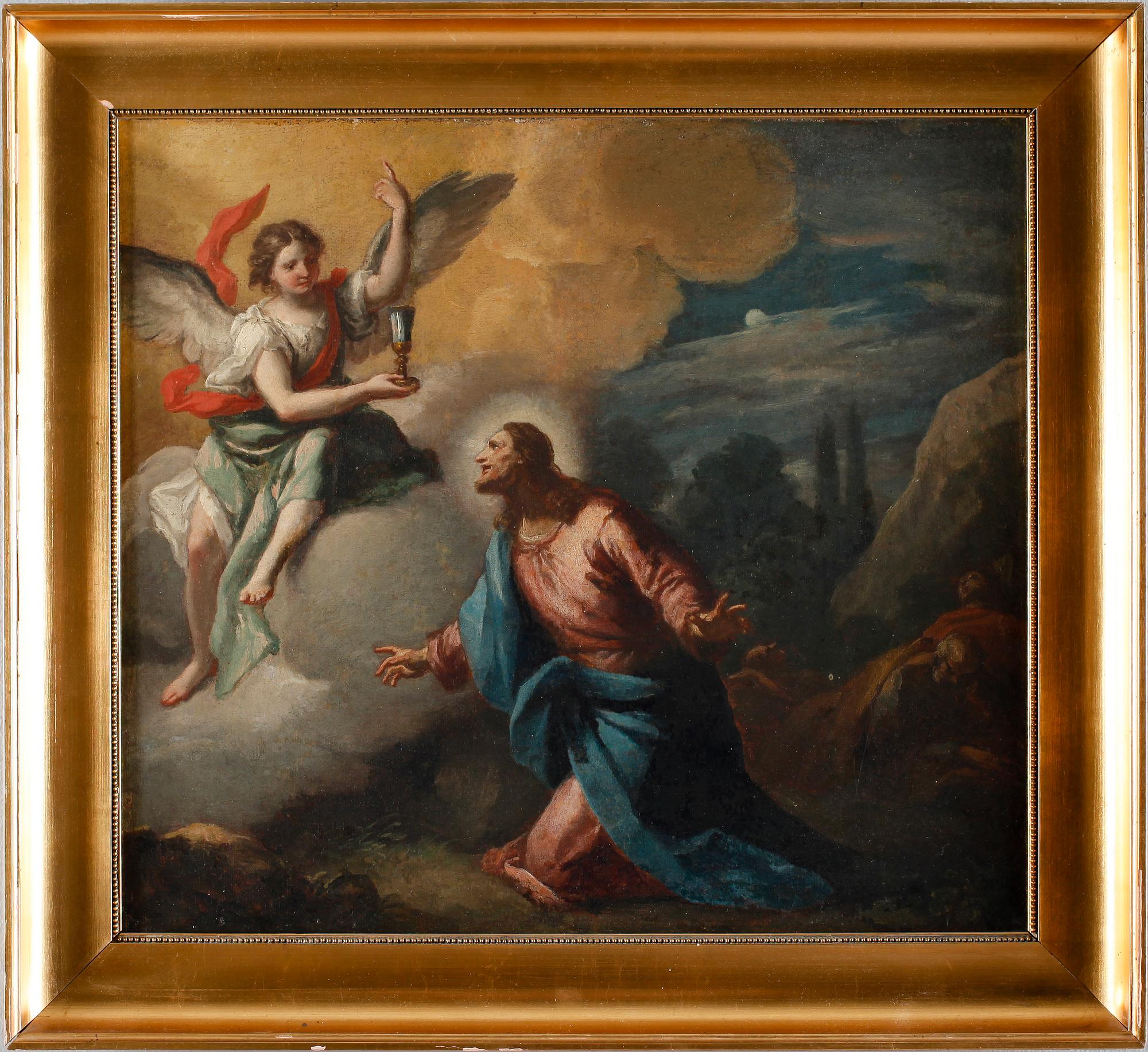 OKÄND KONSTNÄR, olja på duk, uppfodrad, 1800-tal.